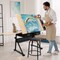 Adjustable Drafting Table with Stool – Artist Drawing Desk with Tilted Tabletop